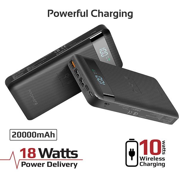 Зовнішній акумулятор (Powerbank) Promate AuraTank-20 20000 mAh (auratank-20.black)