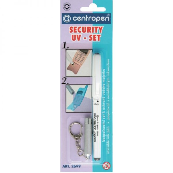 Маркер Centropen Security UV-ZPen с фонариком 2699/1/bl