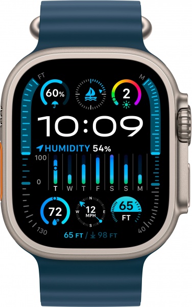 Смарт-годинник Apple Watch Ultra 2 GPS + Cellular 49mm Titanium Case with Blue Ocean Band (MREG3UL/A)