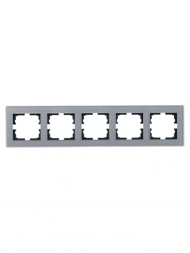 Рамка п'ятимісна Lezard Vesna горизонтальна асфальт 742-M6980-150