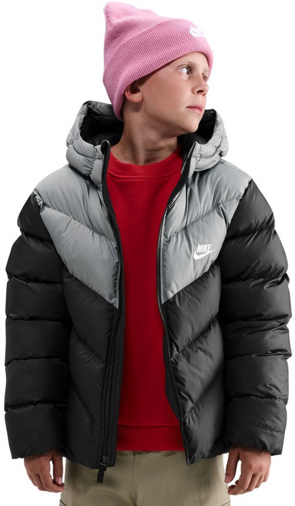 Пуховик дитячий зимовий Nike K NSW TF ADP Puffer Colorblock IB6164-010 р.S чорний