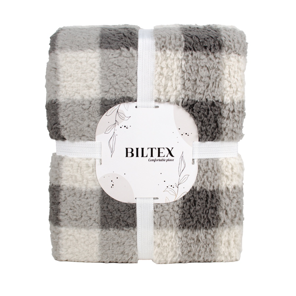 Плед флисовый DERBY Sherpa 200x220 см дымчато-серый La Nuit