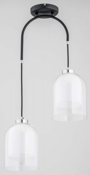 Люстра подвесная ALFA Pendo 2x60 Вт E27 хром/черный 62031 