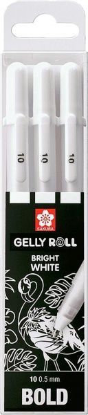 Набор ручек гелевых Sakura BASIC BOLD 10 белая 3 штуки POXPGBWH3B 