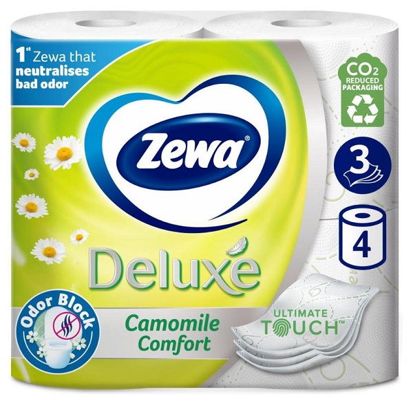 Туалетний папір Zewa Deluxe з ароматом ромашки тришаровий 4 шт.