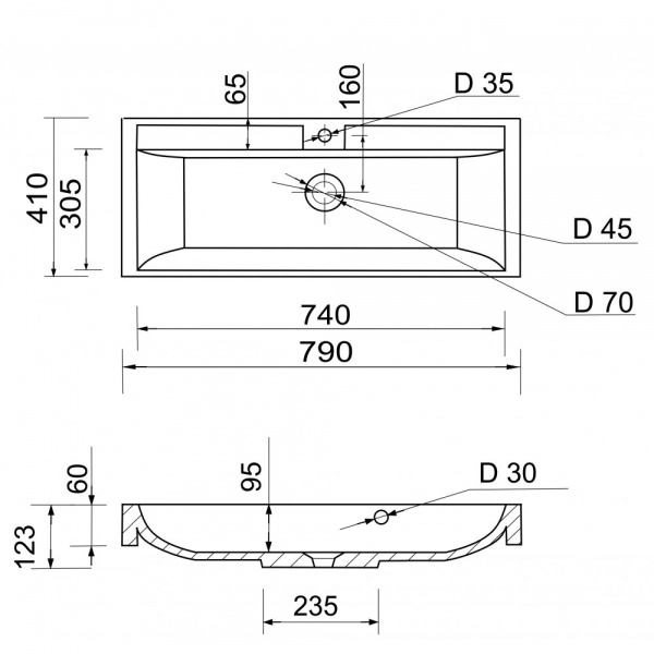 Умывальник Adamant STRENG 80