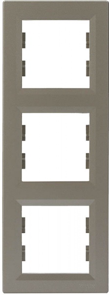 Рамка трехместная Schneider Electric Asfora вертикальная бронза EPH5810369