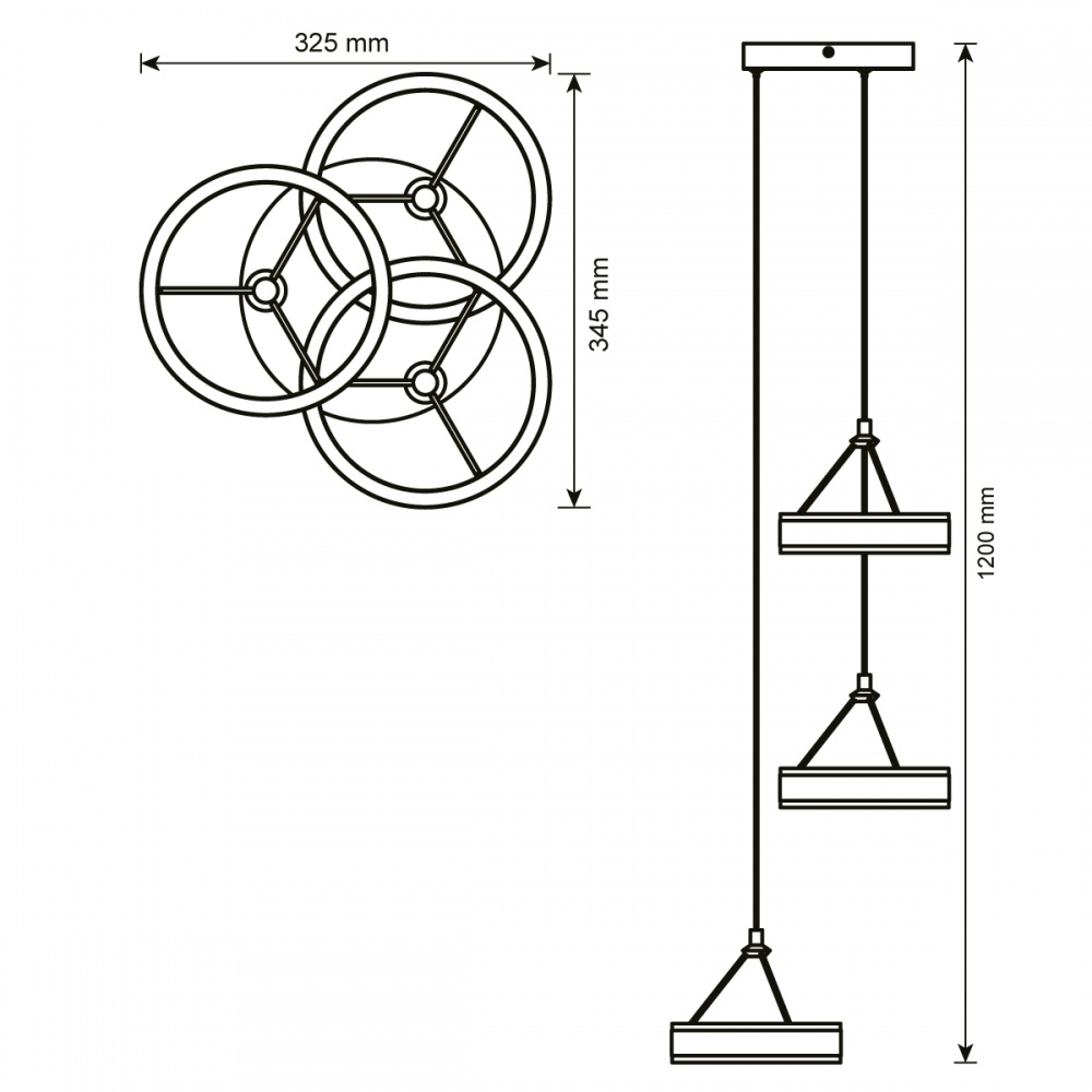 Світильник підвісний LIGHT SET VERBA LED 3 PL 2015 3x60 Вт чорний