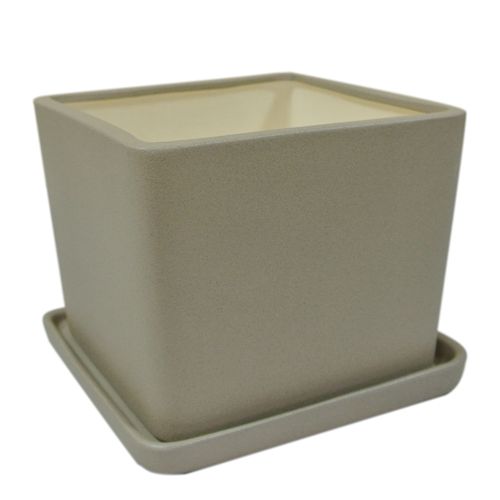 Горщик керамічний Оріана-Запоріжкераміка Квадрат №3 крошка квадратний 2л капучино 