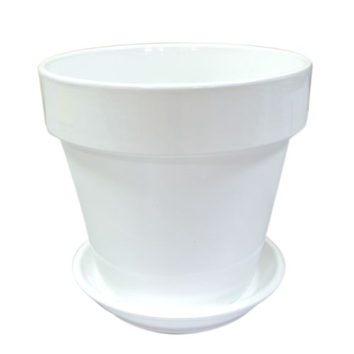 Горщик керамічний Оріана-Запоріжкераміка Наперсток №2 круглий 1,6л білий 