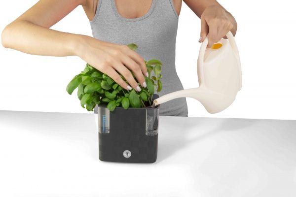 Вазон пластиковый Plastkon Cobble 14x14x14 см прямоугольный 3,2л антрацит 