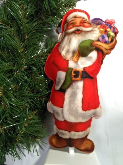 Украшение новогоднее на подставке Дед Мороз с подарками 30 см 