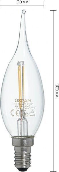 Лампа світлодіодна Osram CW 4 Вт E14 2700 К 220 В прозора 4052899961890 
