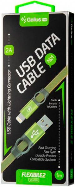 Кабель Gelius Pro Flexible 2 GP-UC07i Apple Lightning (2099900786303) 1 м чорний 