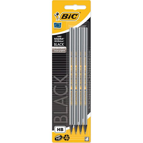 Набор карандашей чернографитных Evolution Black 4 шт. 896016 BIC