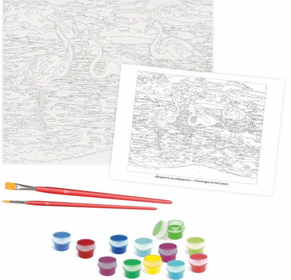 Картина за номерами Фламінго на узбережжі 35x45 см Rosa Start 