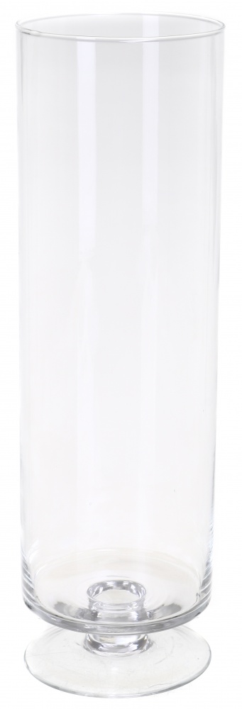 Ваза на ножке Цилиндр d12 25 см прозрачная 20110.3