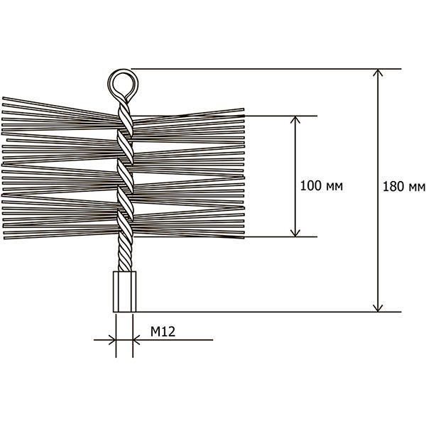 Щітка Savent пластикова для чищення димоходу 150 мм 