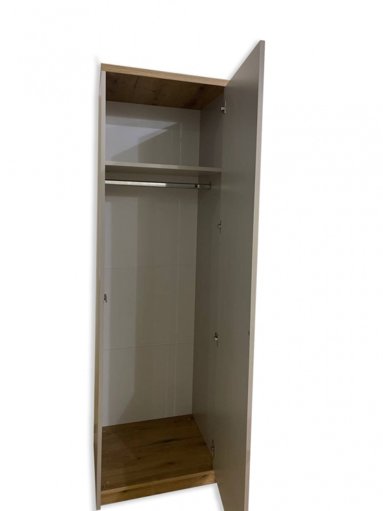 Шкаф гардеробный Kartissa Гектор 1д 2065х620х526 мм кашемир / дуб эвок прибрежный