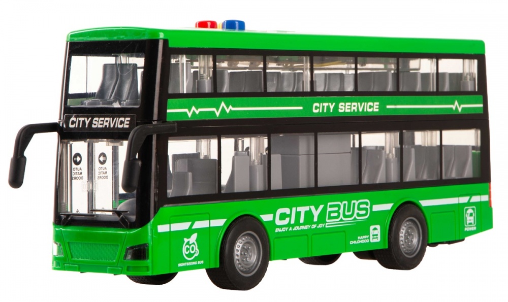 Автобус DIY TOYS Інерційний двоповерховий зі звуковими та світловими ефектами в асортименті CJ-4023760