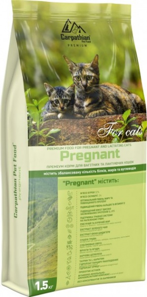 Корм сухой для беременных и лактирующих кошек от 1 года Carpathian Pet Food 1,5 кг