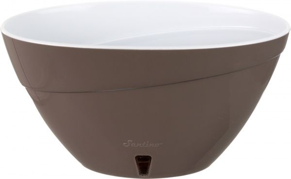 Горщик пластиковий Santino Calipso овальний 4,2л димчастий/білий (K1 SAD-ALB) 