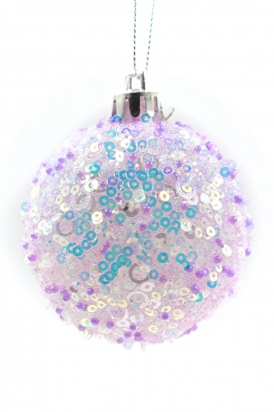 Шар новогодний Фейерверк 80 мм белый 8555