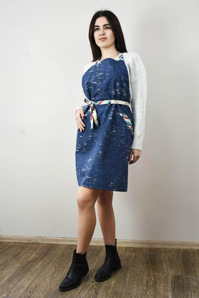 Фартук с нагрудником Joy синий джинс La Nuit