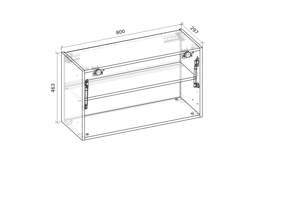 Шкаф верхний Грейд с газлифтом LS (фас.СВ) Оптимум 800x463x297 мм фунго