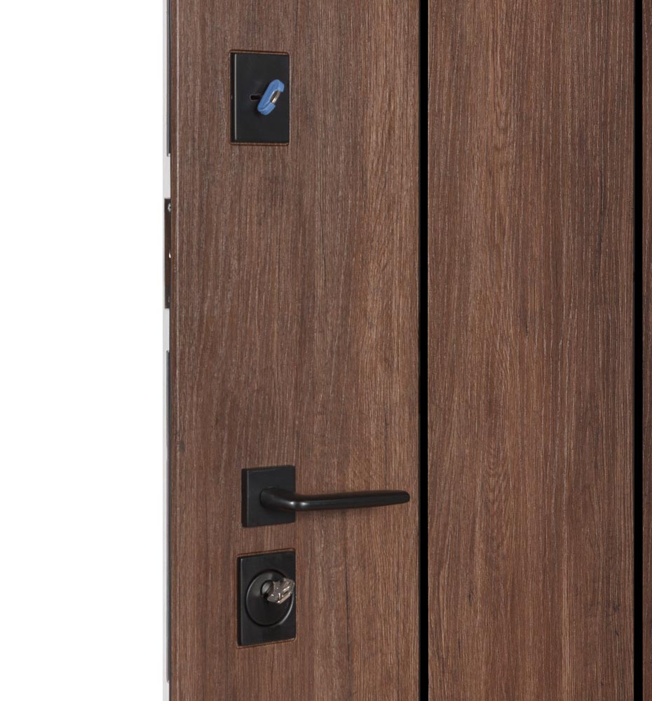 Дверь входная Булат В-85 (квадро) модель 535 дуб табак / рустик авиньон блан 2050x850 мм левая