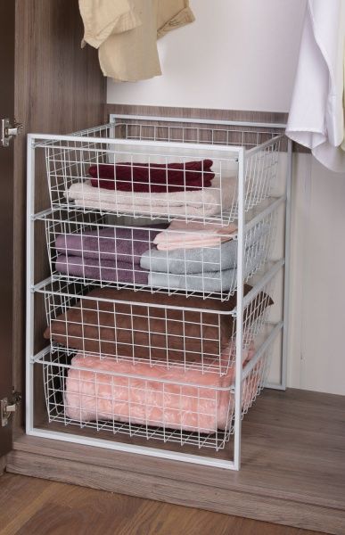 Стелаж з висувними кошиками 500х500х690 мм білий