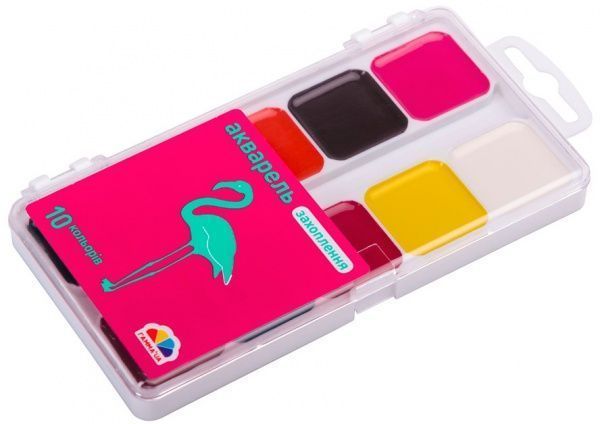 Акварель Захоплення 10 кольорів без пензлика в пластиковій упаковці 34 Гамма UA