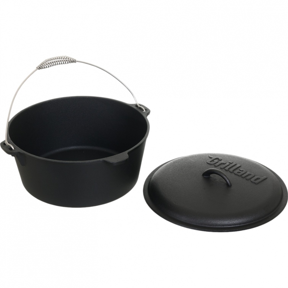 Казан Grilland ø315 мм 135 мм 8 л чугунный туристический с крышкой UHR111705