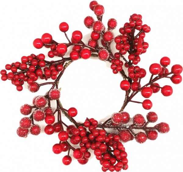 Декорація новорічна Підсвічник з ягодами 11 см EPI-LFG32909 