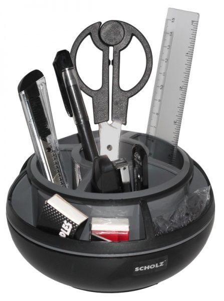 Набор настольный 9 предметов вращающийся черно-серый 7064-08 SCHOLZ