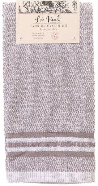 Рушник кухонний Stria 40x60 см La Nuit сірий 