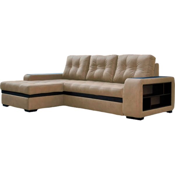 Диван угловой Портленд Vаvilon 02 левый 2550x1700x820 мм коричневый 