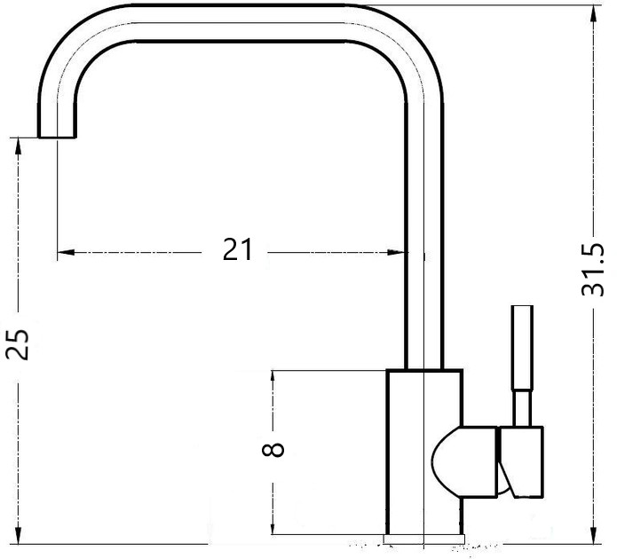 Змішувач для кухні Silver SAMBA SLUN0720GG