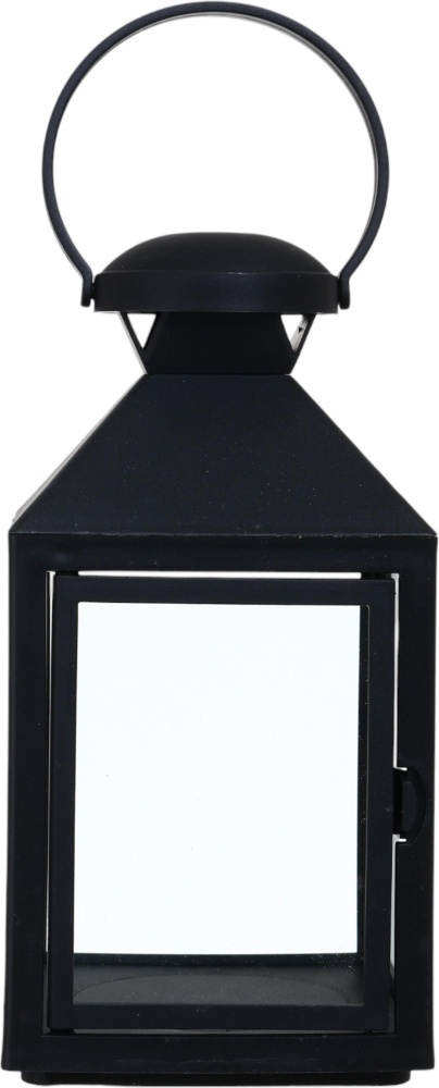 Підсвічник-ліхтар порожній квадрат 10х10х20 см чорний Pako-If