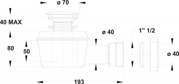 Сифон для поддона Bonomini SPLASH 5494CR70B0