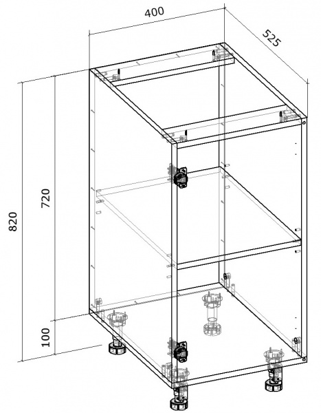 Тумба нижня Грейд розпашна ТОП 400x820x522 мм білий 