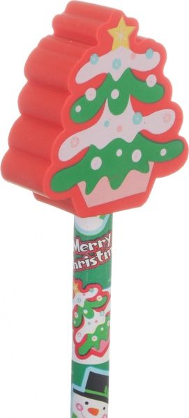 Карандаш чернографитный с резинкой елочка