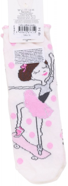 Шкарпетки для дівчаток ARTI 200179 р.5-6 молочний 
