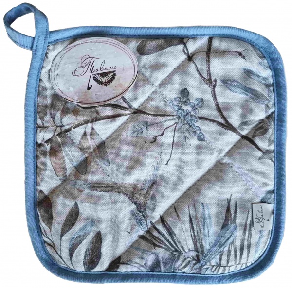 Прихватка Міра 20x20 см сірий із малюнком Прованс 