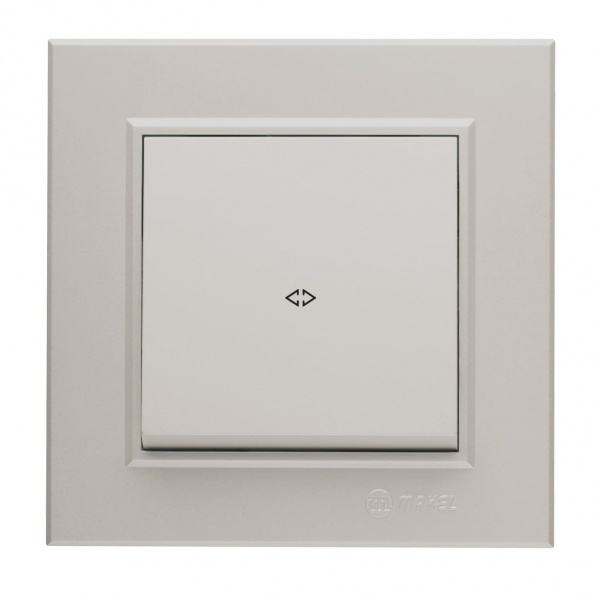 Вимикач перехресний одноклавішний Makel Karea без підсвітки перлина 56100020