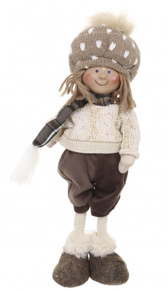 Декорация новогодняя текстиль Мальчик/Девочка в ассортименте 38 см