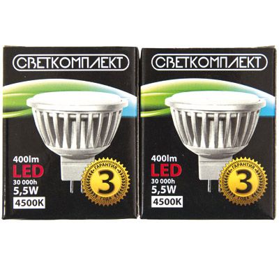 Лампа LED Светкомплект MR16 5.5 Вт SMD40 4500K GU5.3 холодный свет 2 шт