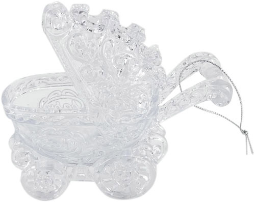 Подвеска пластиковая Детская коляска 11 см прозрачный SDK002T