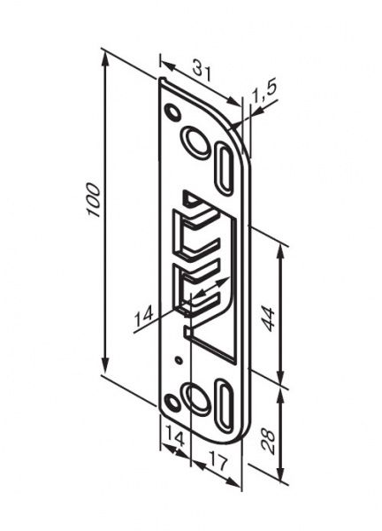 Ответная планка Abloy 0045 (CR)
