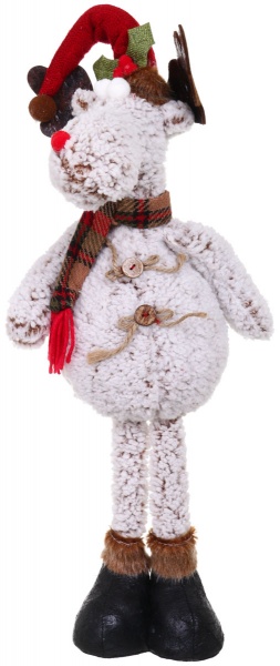 Мягкая игрушка Лось стоящий с ягодками серо-красный MC26-270089B 56 см 